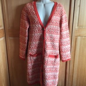 Anthropologie Moth Dimensional Jacquard sweater coat
